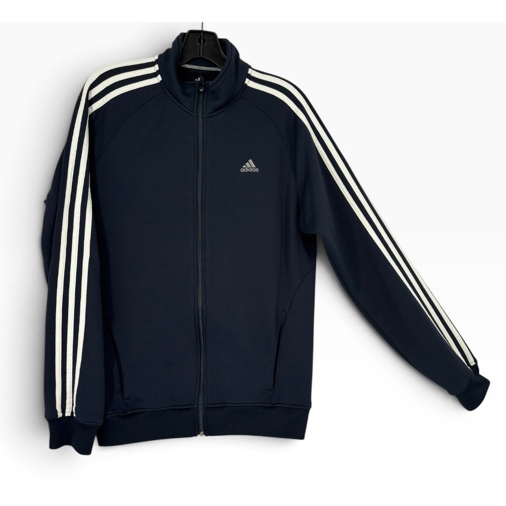 Vintage Adidas Track Jacket Mens Medium Full Zip 3-Stripe Original